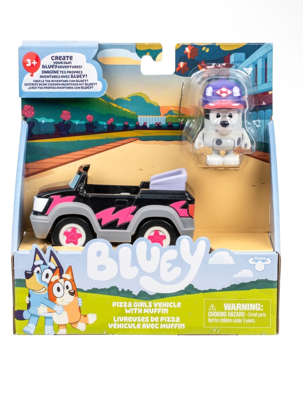 Bluey Pizza Ride Along Girls Car Toy with Muffin Figure in Mechanic’s Hat *NEW*
